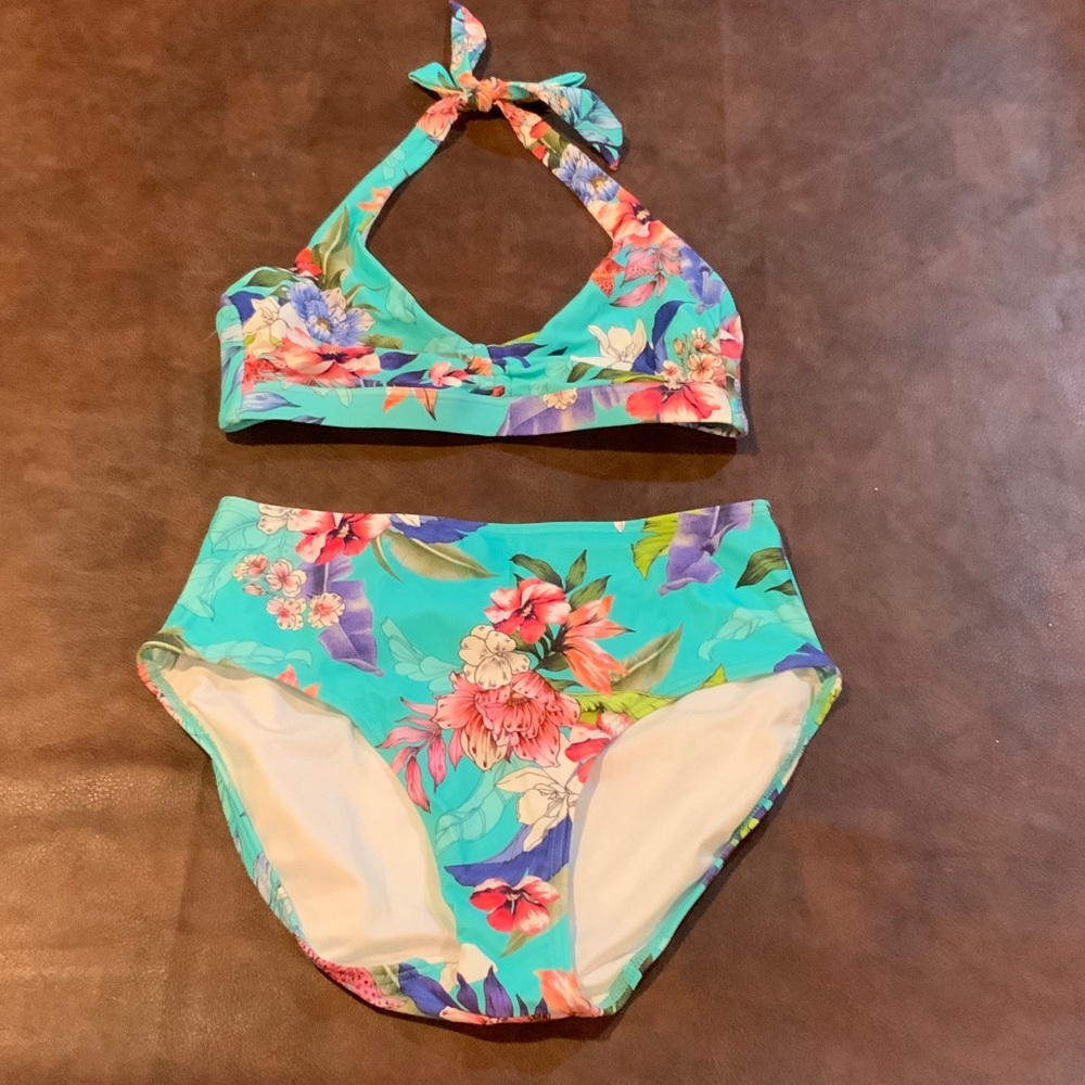 VENUS Floral Bikini in Turquoise and Pink